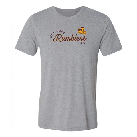 Loyola Chicago Ramblers Sunshine Script Canvas Triblend Shirt - Athletic Grey Cover