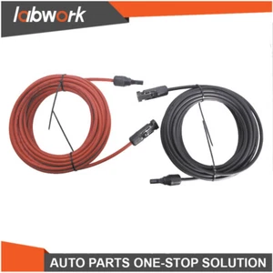 Labwork Black + Red Solar Panel Extension Cable Wire Connector 1 Pair 12/10 AWG - Picture 1 of 12