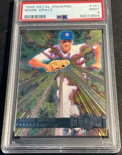 1996 Metal Universe #141 Mark Grace PSA 9 Pop 2 Only 1 PSA 10 Chicago Cubs