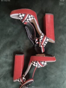 Pumps Sommer hilffiger Kollektion rot blau weiß Leder 40 - Bild 1 von 13