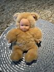 Vintage Anne Geddes 1998 Teddy Baby Puppe weiche Beanie Plüschtier 9,5"" blaue Augen
