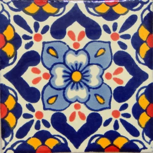9 Mexican Ceramic Decorative Talavera Handmade and Hand Painted Tiles 4x4" C376 - Picture 1 of 1