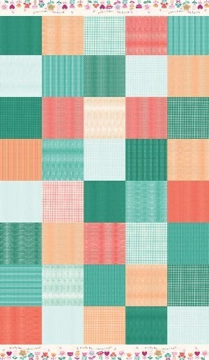 1 jarda moda primavera coelho divertido blocos verdes tecido de algodão extremidade de parafuso de Páscoa  - Imagem 1 de 1