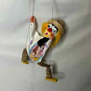 Antique Handmade Marionette Puppet NWT One Of A Kind Art Toy Clown - Picture 1 of 2