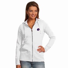 NWT Boise State Full Zip Hooded Sweatshirt Antigua Womens XL White