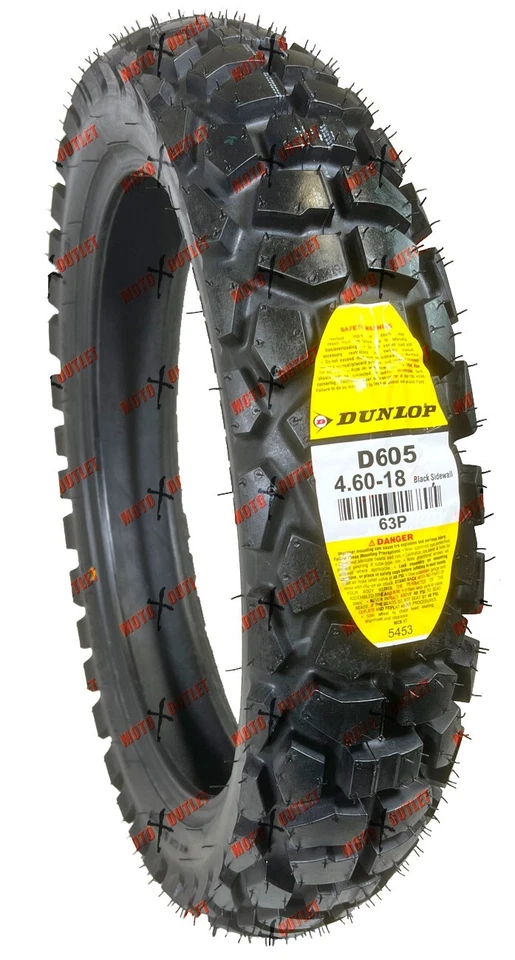 Neumático deportivo doble Dunlop D605 4,60-18 trasero DOT motocicleta 45154646 Foto 1 de 4
