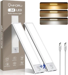 under Cabinet Lighting, 34 LED Rechargeable Battery Operated Motion Sensor Close - Picture 1 of 12