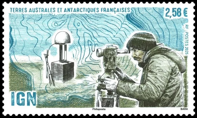 fsat 2025 taaf antarctic National Geographic Institute IGN map science 1v mnh - Image 1 of 1