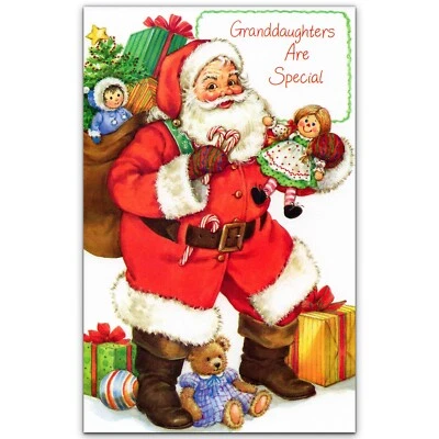 Loving CHRISTMAS Card FOR YOUNG GRANDDAUGHTER, Santa by Gallant Greetings + ✉