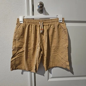 Khakifarbene Herrenshorts SHEIN Fischmuster Kordelzug Freizeit elastischer Bund - Bild 1 von 5