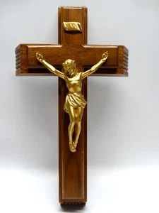 Vintage Last Rights Wooden Crucifix Cross Catholic with Bottle for Holy Water - Picture 1 of 15