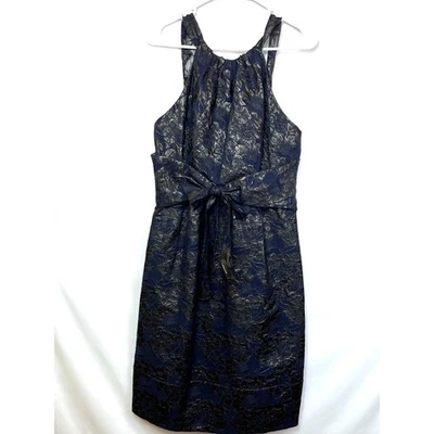 Vera Wang Womens 8 Gray Silk Blend Sleeveless Straight Cocktail Formal Dress - Image 1 of 4