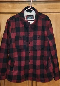 GH Bass Jacke Herren XLarge rot Büffel kariert Sherpa gefüttert Flanell Wollmischung - Bild 1 von 10