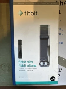 Genuine Fitbit Alta & Alta HR Classic Accessory Band Gray L/G Large NEW in Box - Picture 1 of 4