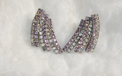 Pair of Vintage 1930s Art Deco Rhinestone Dress or Shoe Clips - image 1 of 3