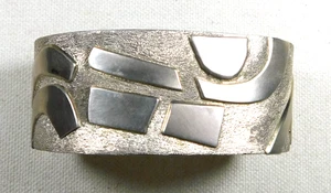 Artisan GERRY LARRIBAS Sterling Cut Out Overlay Handmade 1992 "DESPERADOS" Cuff - Picture 1 of 5