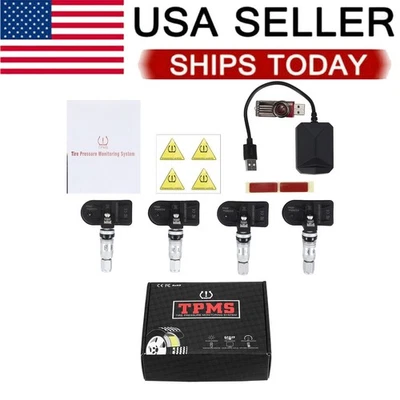 Sistema de monitoreo de presión de neumáticos de automóvil Android USB TPMS inalámbrico 4 piezas Foswskcdqvspj Foto 1 de 4