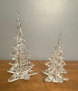 Silvestri 2er Set Vintage gedrehte klare Weihnachtsbäume 9" und 6,5" - Bild 1 von 16