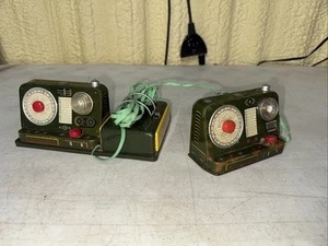 Set comunicazione mobile litografia latta vintage made in Japan anni '50 radio funzionante - Foto 1 di 10