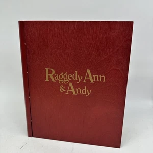 Raggedy Ann & Andy Red Wood Book Display Cabinet Box Case Enesco - Picture 1 of 5