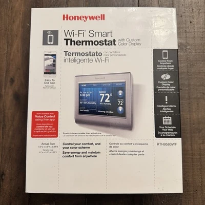 Honeywell Wi-Fi Thermostat RTH9580WF App Control Custom Display Color New Open - Image 1 of 4