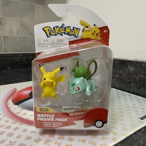 Nintendo Pokémon Battle Figure 2 Pack - Pikachu & Bulbasaur Jazzwares Toys - Picture 1 of 11