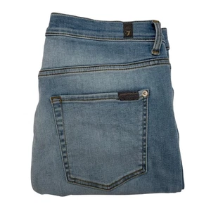 Jeans Alexa recortados 7 para toda la humanidad corte dobladillo lavado claro denim talla 32 - Imagen 1 de 7