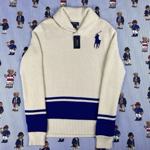 NWT Polo Ralph Lauren Shawl Neck Collar Knit Pullover Sweater Size Kids XL - Picture 1 of 6