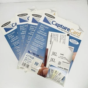 Wilson Jones CaptureCard WHITE Business Cards 77950 -20sheets 200 Cards Lot of 4 - Picture 1 of 8