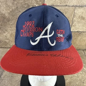 Atlanta Braves 1992 Division Champs Catch The Fever Hat Francisco Cabrera Signed - Picture 1 of 12