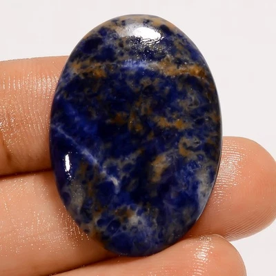 Cabujón ovalado azul piedras preciosas sueltas de sodalita natural de 25 quilates para joyería 31X22X4 mm Foto 1 de 3