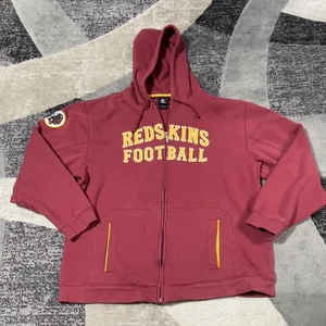 Vintage Washington Redskins Jacket Men 2XL Red Reebok NFL Football Zip Up Hoodie - Picture 1 of 17