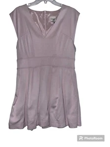 Reiss Amyline Pleated Bell Skirt Dress Lined Sz 12 Pink Cocktail Short Fit Flare - Picture 1 of 10