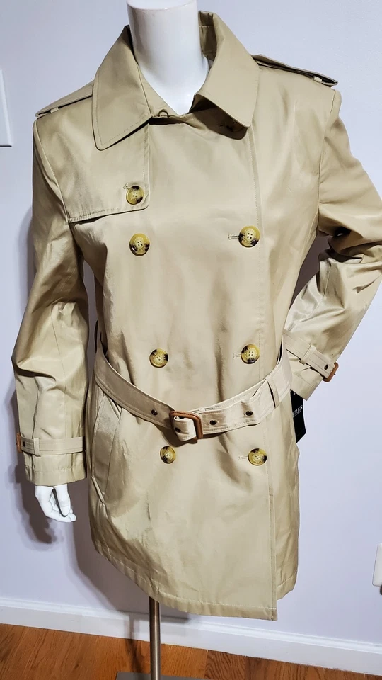Lauren Ralph Lauren Tan Belted Trench Rain Coat Women’s size L