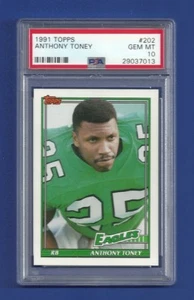 1991 Topps #202 Anthony Toney PSA 10 gemas como nuevas Pop 1 Philadelphia Eagles - Imagen 1 de 1