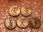 U.S. Philippines- 1944-S One-Cent ALL RED B.U. or UNC 5 Coins Total