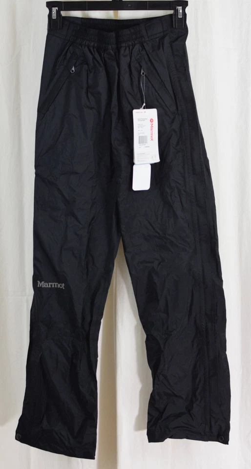 MARMOT 293877 Women's XL LONG 34X37" PreCip Eco Full Zip Pant Black ZIP AWAY