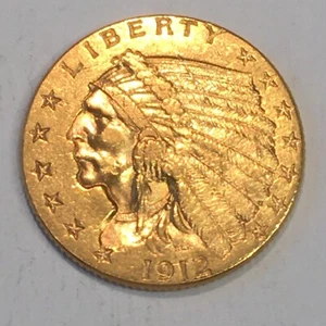 1912 $2.50 Gold Indian Head - Nice Details & Luster - High Quality Scans #P688 - Picture 1 of 2