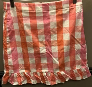 J. Crew Skirt Women’s Size 6 Pink & White Checked Cottagecore Girlcore Barbie - Picture 1 of 7
