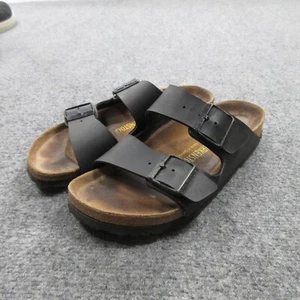 Birkenstock Arizona Slide Womens US 7 Black Nubuck Double Strap Slip On Sandal - Picture 1 of 8
