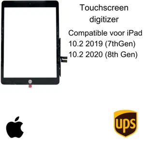 Touchscreen - Digitizer Apple iPad for iPad 10.2 2019 (7th) 2020 (8th) Black - Afbeelding 1 van 2