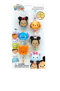Disney TSUM 6 stapelbare Radiergummi Set Schule 2 Bonus Bleistifte Mickey Minnie Stitch - Bild 1 von 2