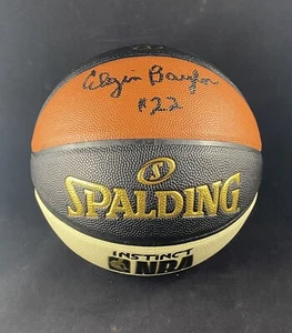 Elgin Baylor Signed Tri Color Spalding Basketball Lakers Beckett COA HOF 1977 - Picture 1 of 4