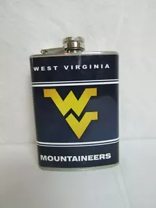 West Virginia Mountaineers acero inoxidable 8 oz. Frasco de cadera FB5WVM - Imagen 1 de 2