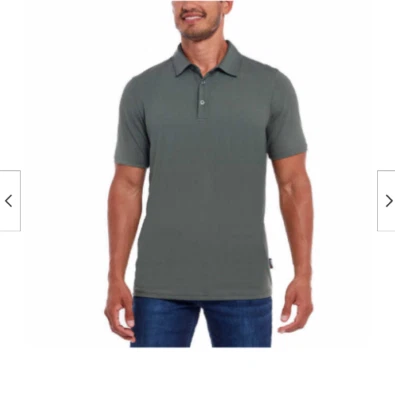 GERRY MEN'S ACTIVE POLO COMFORT STRETCH BRUSHED KNIT SHIRT(GREEN, SMALL)NWT - Image 1 of 2
