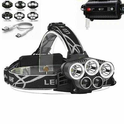 USB Rechargeable Headlamp LED Flashlight Headlight Head Torch Sensor Waterproof - Image 1 of 4