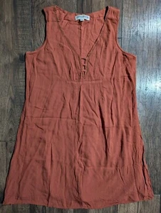 Idyllwind Miranda Lambert Burnt Orange Tank Dress Tunic Viscose Lined Beaded SM - Picture 1 of 12
