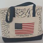 Ronald Regan Presidential Library Handbag Tote US Flag Predecessors Signatures