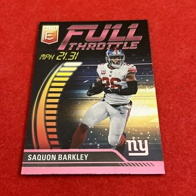 2023 Saquon Barkley Elite Full Throttle  #13 Pink Parallel Insert - Image 1 of 3