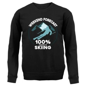 100% Chance of Skiing - Kids Hoodie / Sweater - Ski Winter Sports Love Equipment - Picture 1 of 20